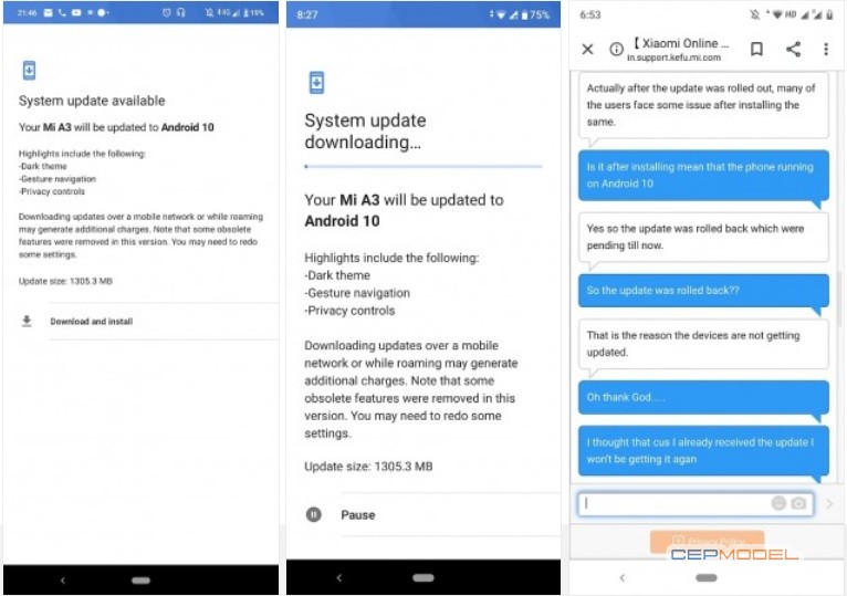 mi a3 android 10 - Xiaomi, Mi A3 için Yayınladığı Android 10 Güncellemesini Geri Çekiyor