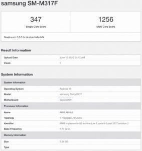 m31s geekbench 283x300 - Samsung Galaxy M31s'in Geekbench Sonuçları